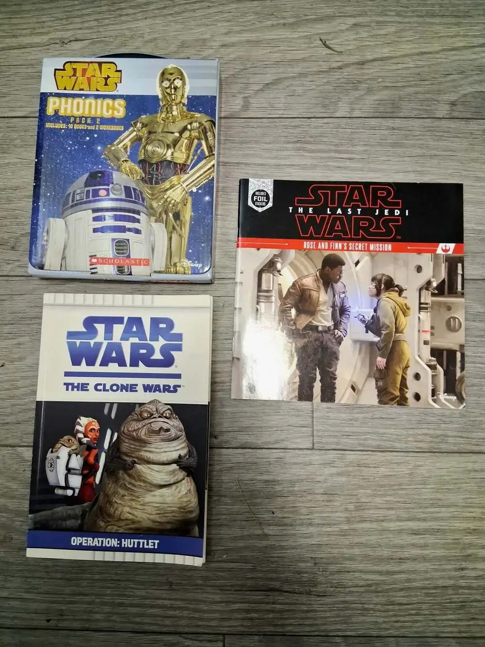 Star Wars Childrens Book Lot Phonics Pack 2, The Clone Wars, and The Last Jedi